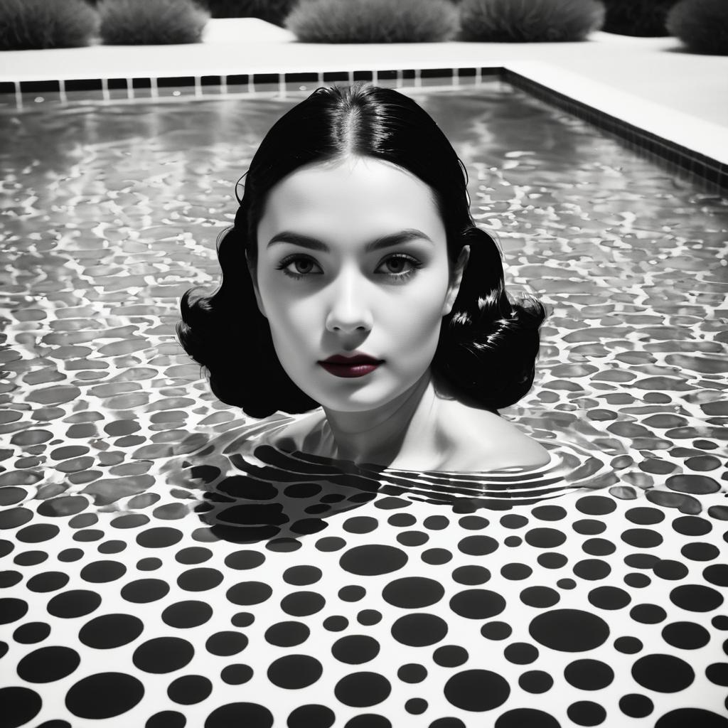 Elegant Woman Poolside in Unique Style