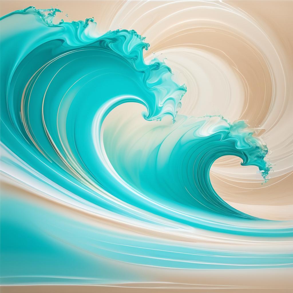 Ethereal Turquoise Wave Light Painting