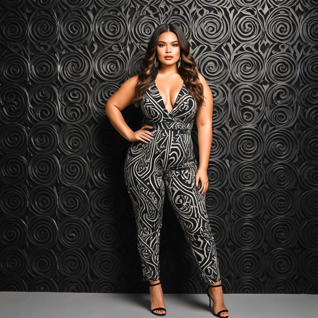 Elegant Young Woman in Stylish Jumpsuit