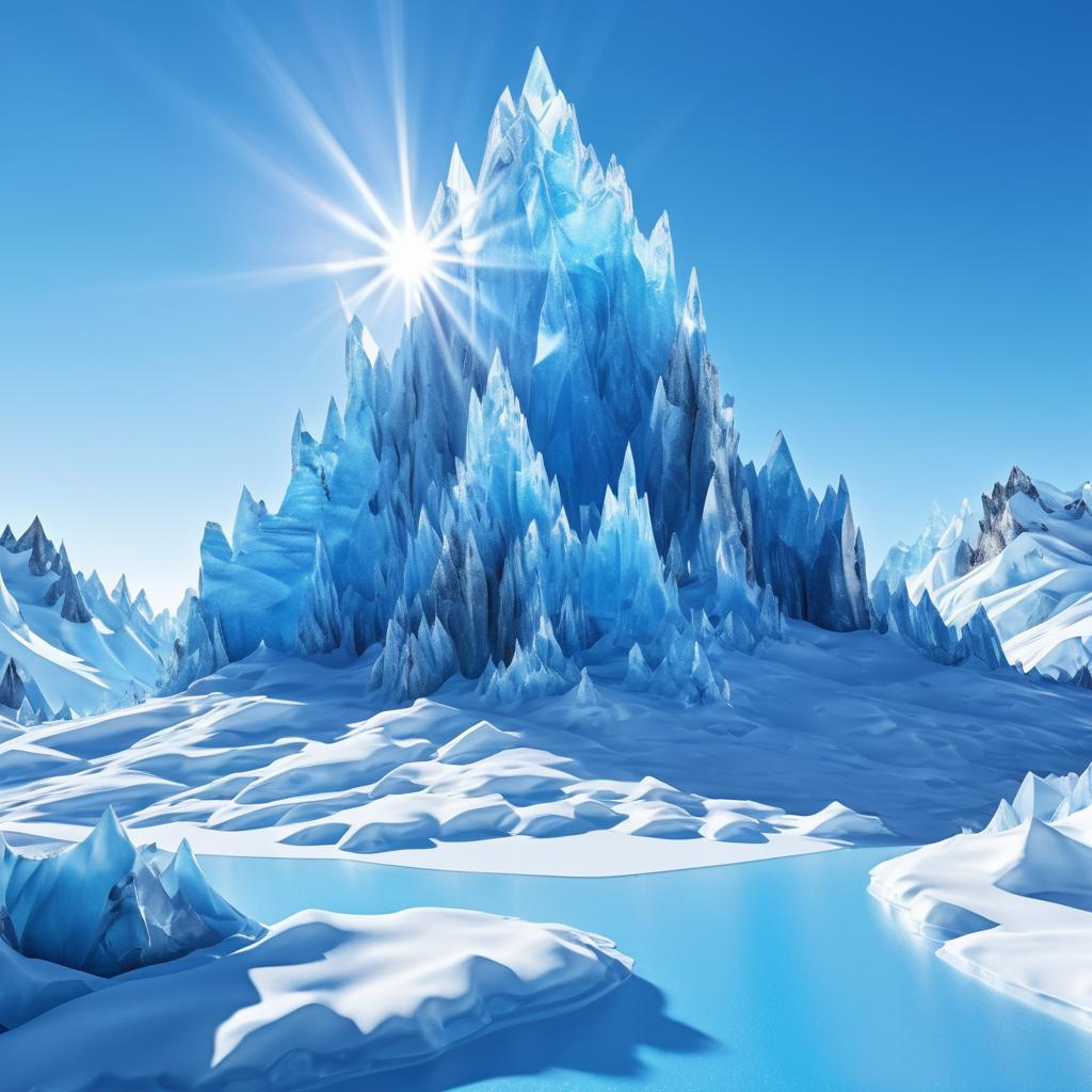 Epic 3D Snowy Mountain Adventure Scene