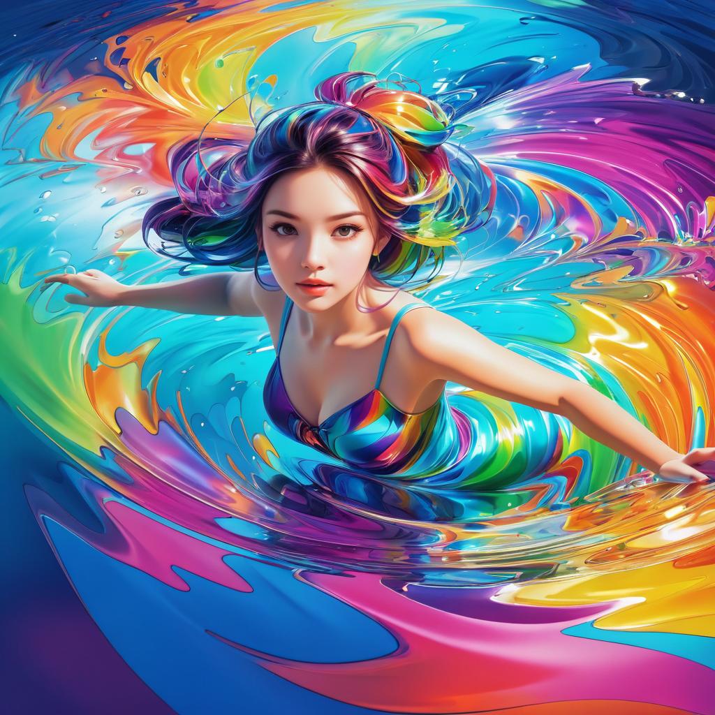 Colorful Masterpiece of a Girl in Water