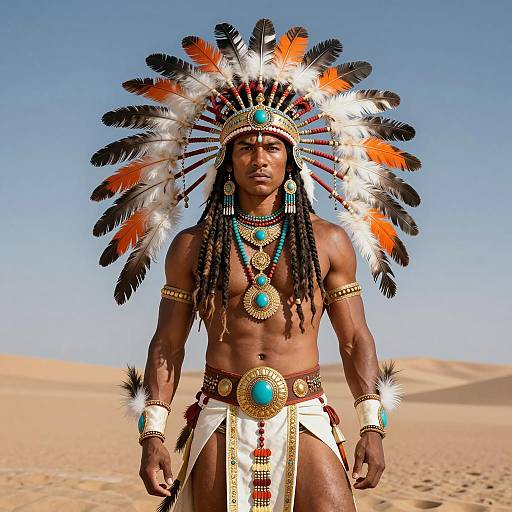 Majestic Warrior in Festive Attire