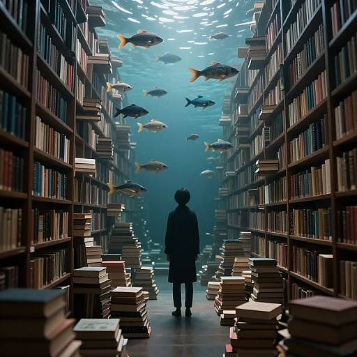 Surreal Library of Floating Knowledge