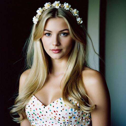 Blonde Girl in Jelly Bean Dress