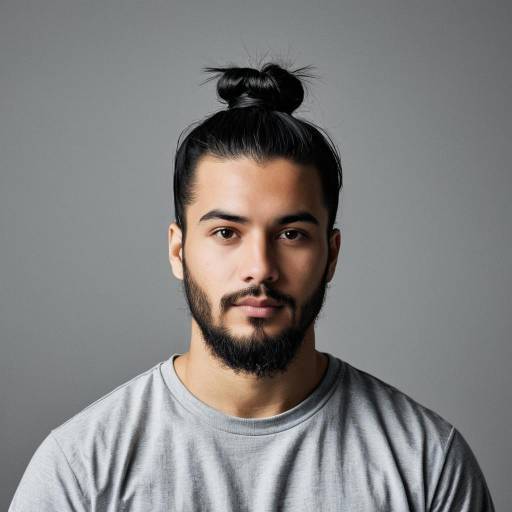 Young Man with Half Bun and Beard