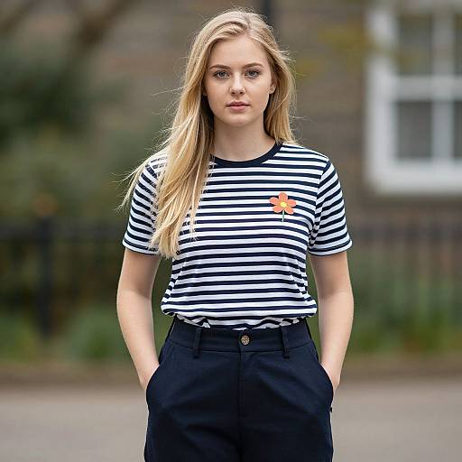 Realistic Blonde Girl in British Style