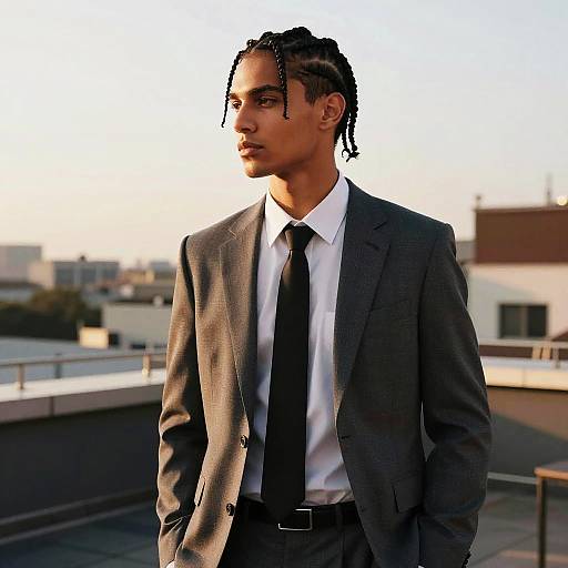 Feed-In Braids on Male Model