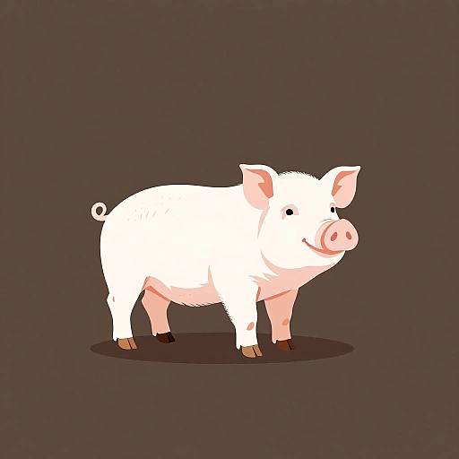 Confident Pig Logo Design Minimalistic