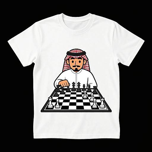 Middle-Eastern Male Chess Player Cartoon