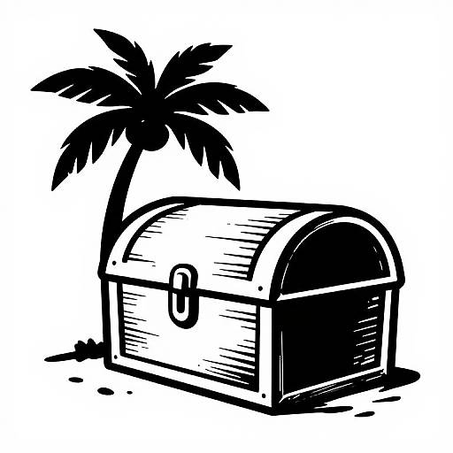 Glossy Treasure Box on Beach