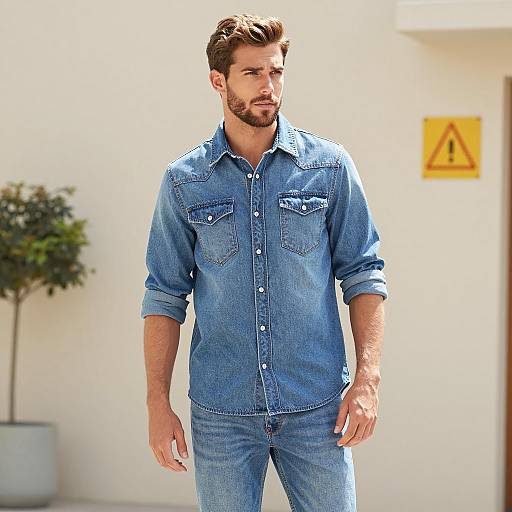 Casual Denim Attire Fashion Portrait