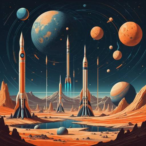 Surreal Retro Futuristic Space Illustration