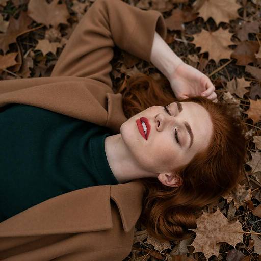 Serene Beauty Among Autumn Leaves