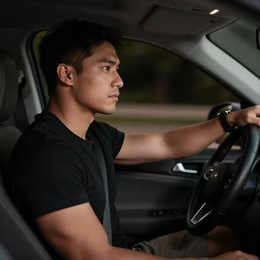 Night Drive: Man Looking Over Shoulder