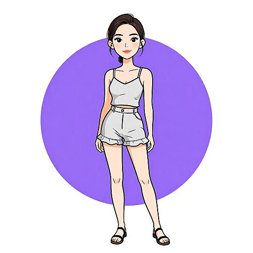Minimalist Woman in Relaxed Summer Outfit