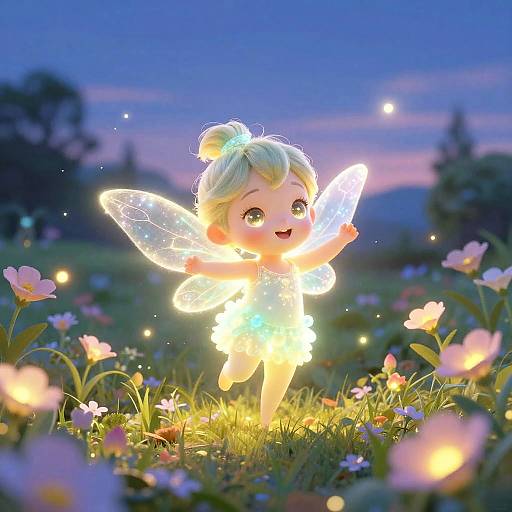 Glowing Sprite in Luminous Garden