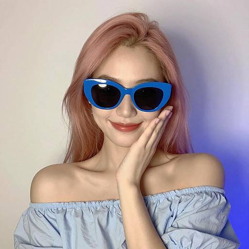 Stylish Young Woman with Pink Hair