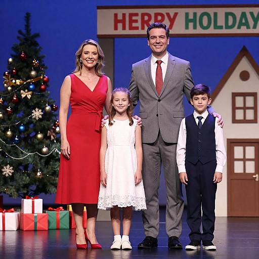 Festive Family Portrait on Stage