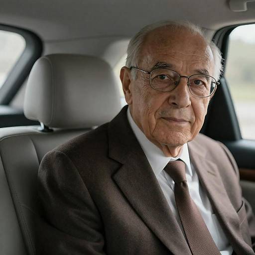 Elderly Man Posing in Car Portrait