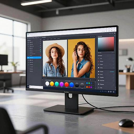 Futuristic AI Photo Editor Interface