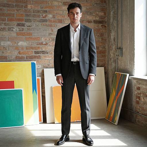 Confident Man in Tailored Charcoal Suit