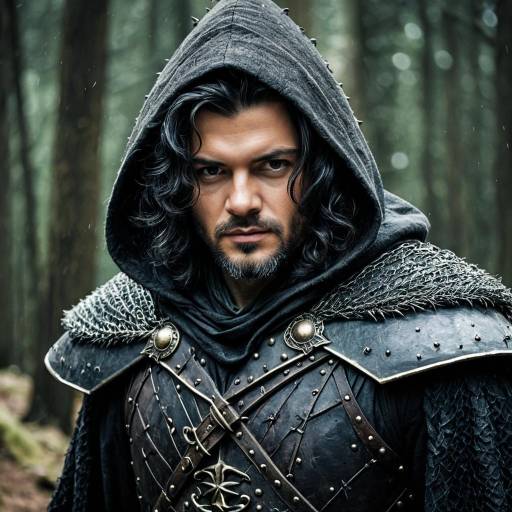 Medieval Hooded Warrior in Dark Armor