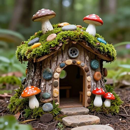 Whimsical Fairy House Tree Stump