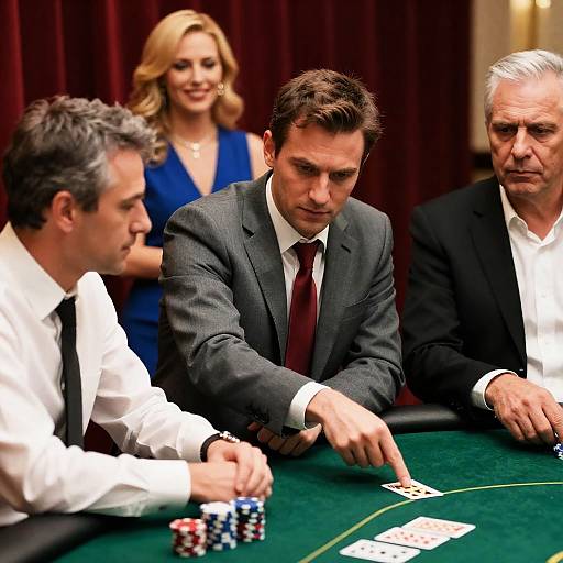 Intense Poker Game Among Friends