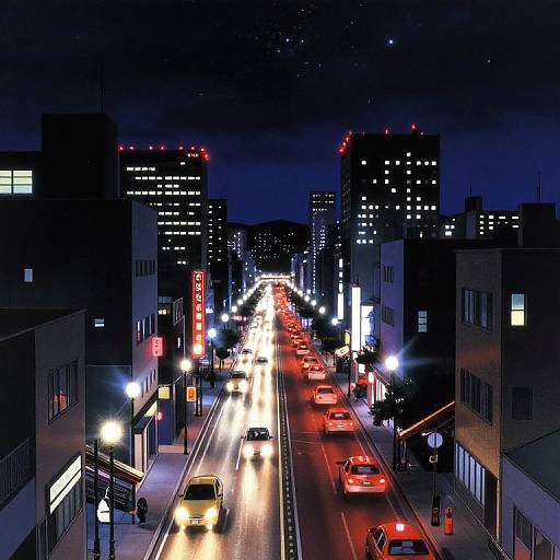 Retro 1995 Anime Cityscape Night