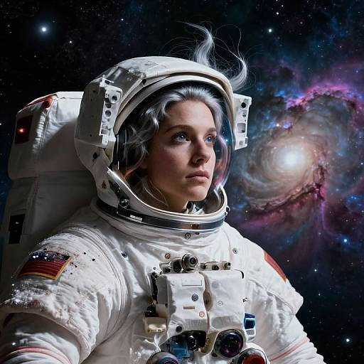 Futuristic Astronaut Nebula Portrait