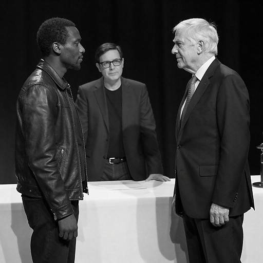 Noir Meeting: Three Men at Table