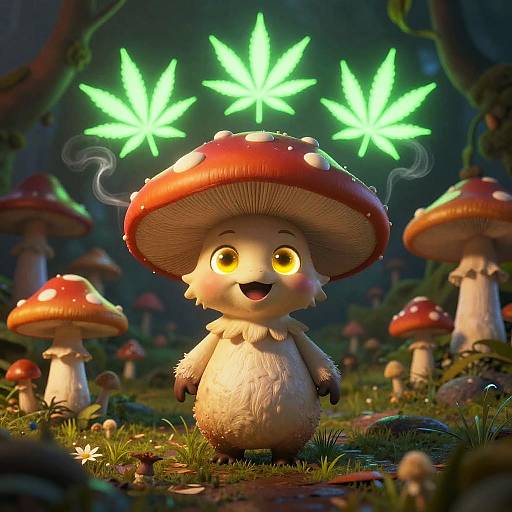 Cheerful Fantasy Mushroom Creature