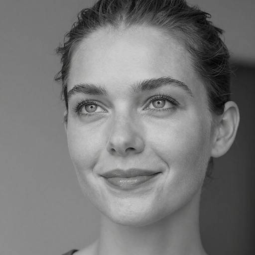 Serene Black-and-White Portrait of Woman