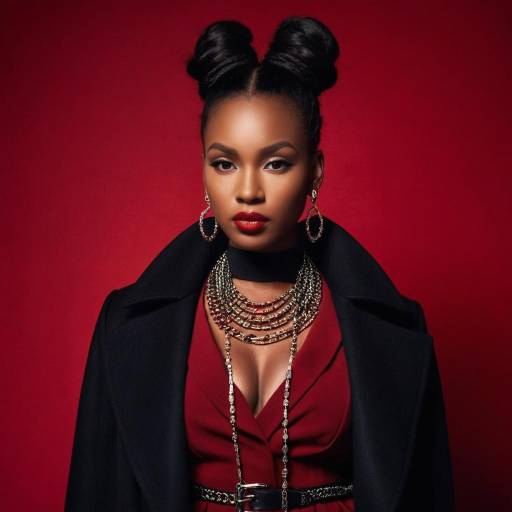 Elegant Dark-Skinned Fashion Portrait