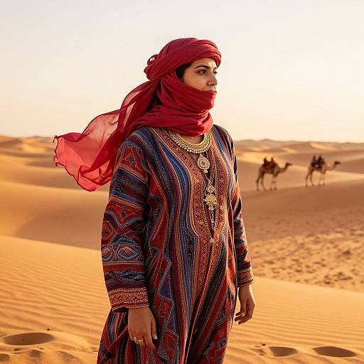 Desert Traveler in Bedouin Attire