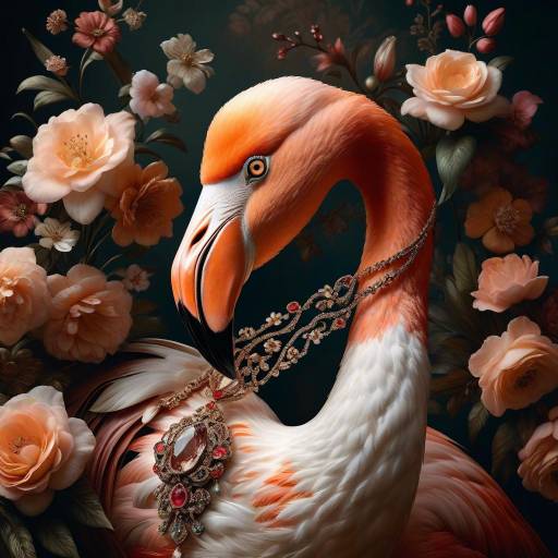 Majestic Flamingo in Renaissance Elegance