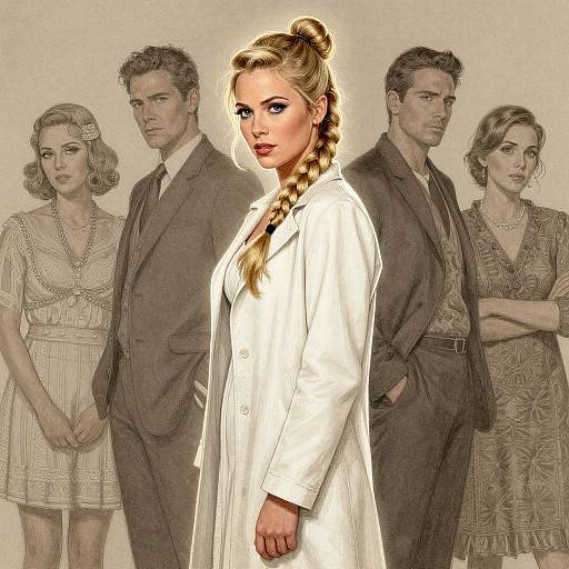 Retro Comic Style Blonde Woman Portrait