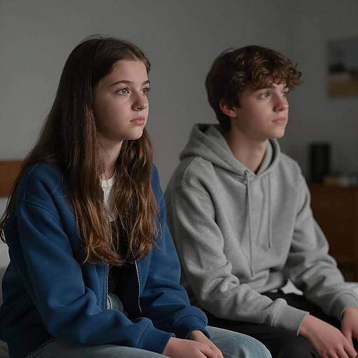 Teenagers Deep in Thought at Night