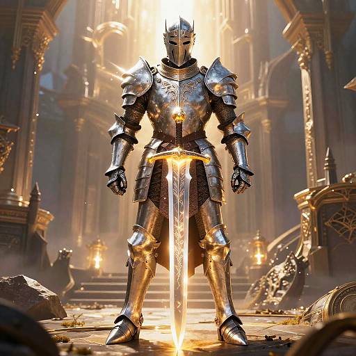Epic Human Paladin in Shining Armor