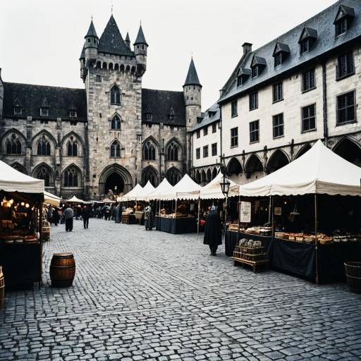 Gothic Revival Medieval Market Scene