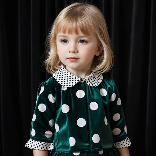 Blonde Toddler Girl in Polka Dot Dress