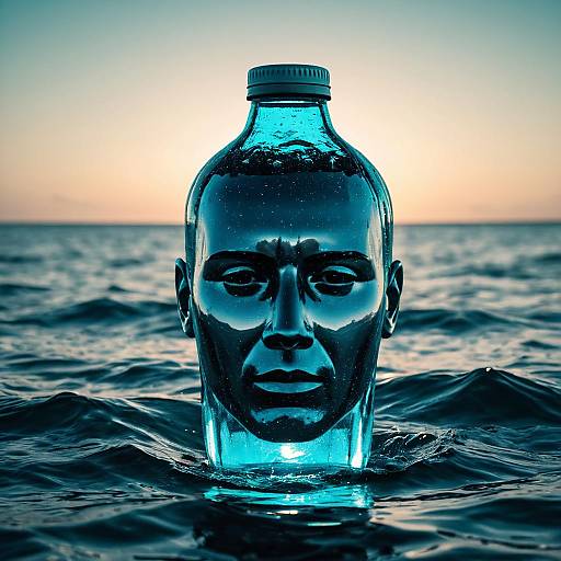 Futuristic Water Art in a Bottle