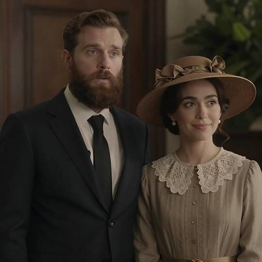 Elegant Couple in Dimly Lit Setting
