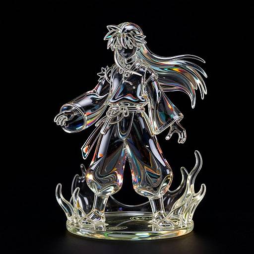 Shinigami Glass Sculpture on Fire