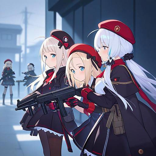 Illustration of Mp5 (girls' frontline), girls' frontline in the style of Xia (ryugo)