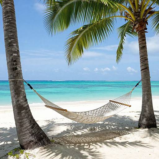 Tropical Hammock Between Palm Trees