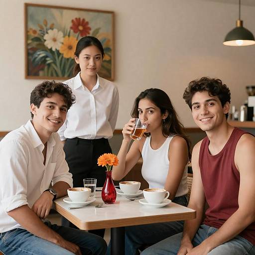 Casual Café Trio with Floral Decor