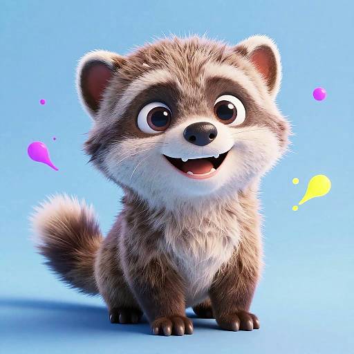 Cute 3D Baby Civet Cartoon