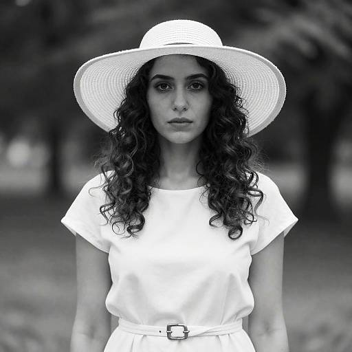 Elegant Outdoor Portrait in Black and White