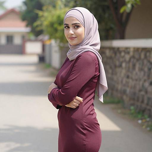 Young Woman in Hijab Outdoors